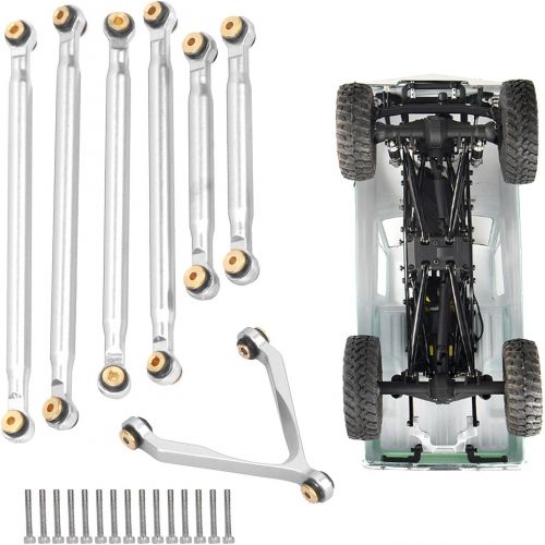  DAUERHAFT 1/24 Rc Car Suspension Link, 1/24 Tie Rod Kit Practical High Accuracy for Modifying Your Car for 1/24 Rc Cars(Silver)