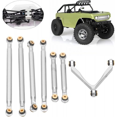  DAUERHAFT 1/24 Rc Car Suspension Link, 1/24 Tie Rod Kit Practical High Accuracy for Modifying Your Car for 1/24 Rc Cars(Silver)