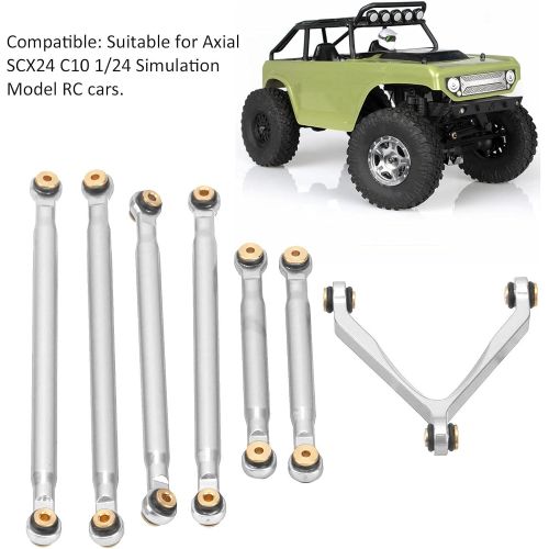  DAUERHAFT 1/24 Rc Car Suspension Link, 1/24 Tie Rod Kit Practical High Accuracy for Modifying Your Car for 1/24 Rc Cars(Silver)