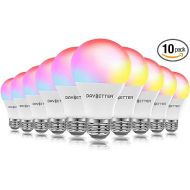 DAYBETTER Smart Light Bulbs, Alexa Light Bulb, WiFi Light Bulbs, RGBCW Color Changing Light Bulb A19 9W 800LM, Smart Bulbs that Work with Alexa & Google Assistant, 2.4Ghz only, No Hub Required,10 Pack