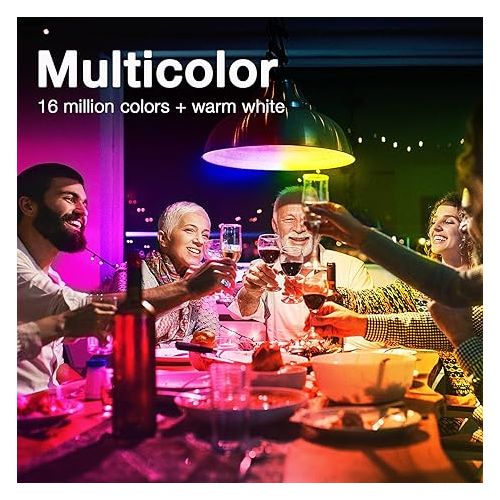  DAYBETTER Smart Light Bulbs, RGBCW Wi-Fi Color Changing Led Bulbs Compatible with Alexa & Google Home Assistant, A19 E26 9W 800LM Multicolor Bulb, No Hub Required, 6 Pack