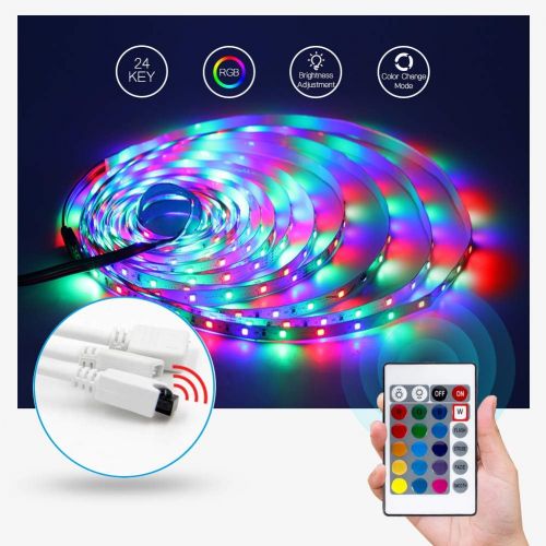  [아마존 핫딜] DAYBETTER Led Strip Lights 32.8ft 10m with 24 Keys IR Remote and 12V Power Supply Flexible Color Changing RGB 600 LEDs Light Strips Kit for Home, Bedroom, Kitchen,DIY Decoration No