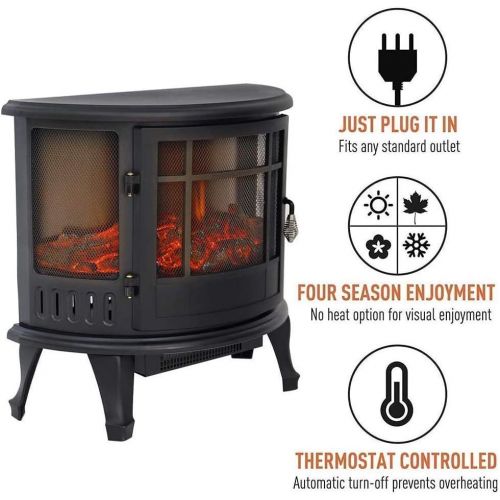 DAYDAYDM Electric Fireplace Wall Mounted Electric Fireplace Stove Heater Electric Stove Wood Stove Electric Stove Electric Fireplace Heater with Realistic Flame Effect Protection Against Ov
