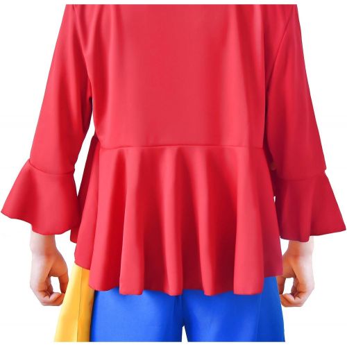  할로윈 용품DAZCOS Adult US Size Anime Monkey D Luffy Red Outfit Cosplay Costume