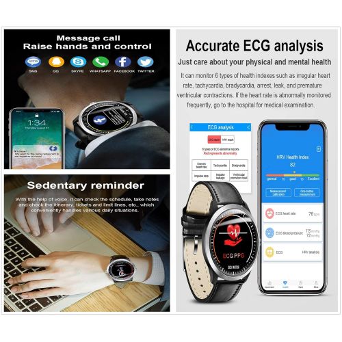  DAZUAN Smart Watch Fitness Tracker Steel Watch Band IPS Screen ECG Measurement Heart Rate Sleep Monitor Bluetooth Wireless Calls Reminder