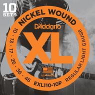 DAddario EXL110-10P Nickel Wound Electric Guitar Strings, Regular Light, 10-46, 10 Sets