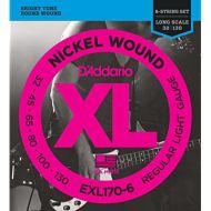 daddario exl170-6 6-string nickel wound bass guitar strings, light, 32-130, long scale