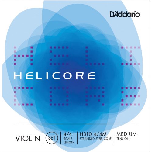  DAddario Helicore Violin String Set, 4/4 Scale, Medium Tension