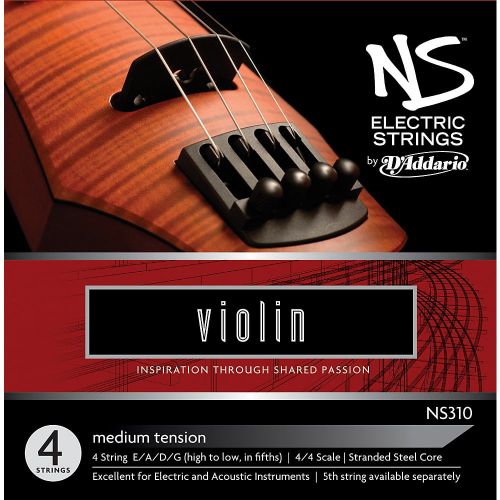 DAddario NS Electric Violin String Set, 4/4 Scale, Medium Tension
