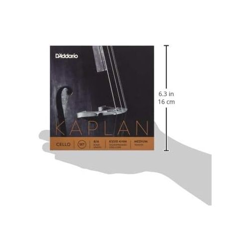  DAddario Kaplan Cello String Set, 4/4 Scale, Medium Tension