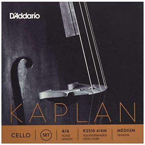  DAddario Kaplan Cello String Set, 4/4 Scale, Medium Tension