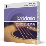 [아마존핫딜][아마존 핫딜] D’Addario EJ26 Phosphor Bronze Acoustic Guitar Strings, Custom Light (3 Pack)  Corrosion-Resistant Phosphor Bronze, Offers a Warm, Bright and Well-Balanced Acoustic Tone and Comfo
