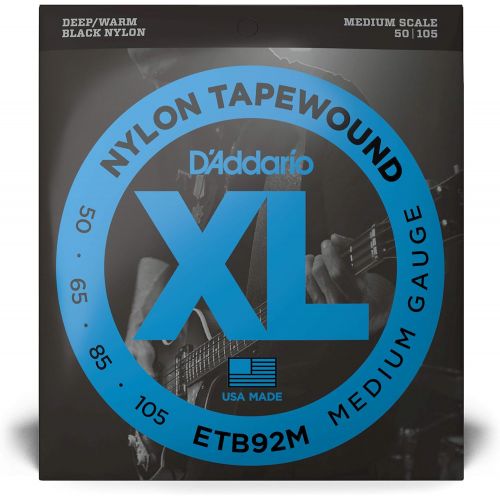  DAddario ETB92M Tapewound Bass Guitar Strings, Medium, 50-105, Medium Scale