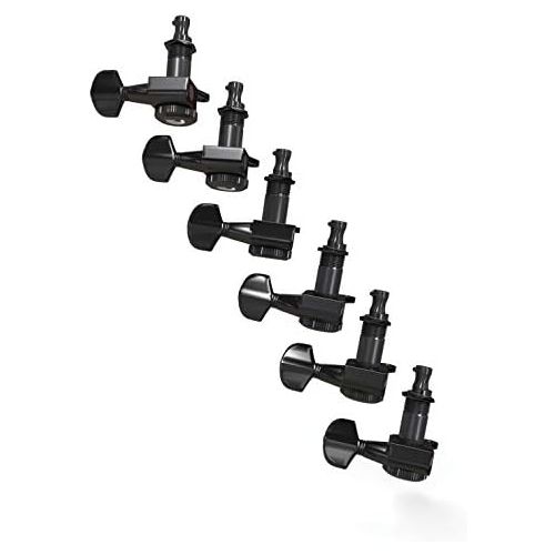  D'Addario Accessories Planet Waves Auto-Trim Tuning Machines, 6 In-Line setup, Black