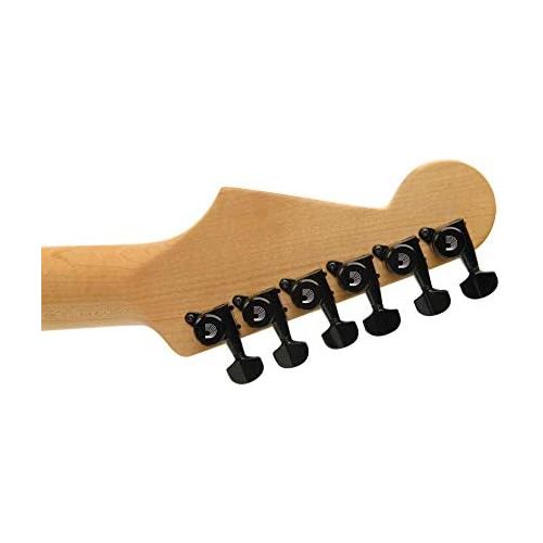  D'Addario Accessories Planet Waves Auto-Trim Tuning Machines, 6 In-Line setup, Black