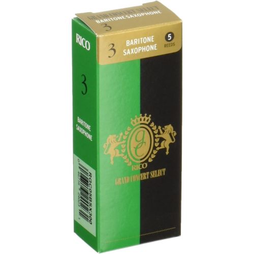  D'Addario Woodwinds Rico Grand Concert Select Baritone Sax Reeds, Strength 3.0, 5-pack