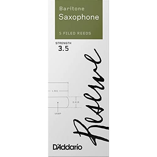  D'Addario Woodwinds D’Addario Woodwinds Reserve, Baritone Saxophone Reeds, Strength 3.5, 5-Pack (DLR0535)