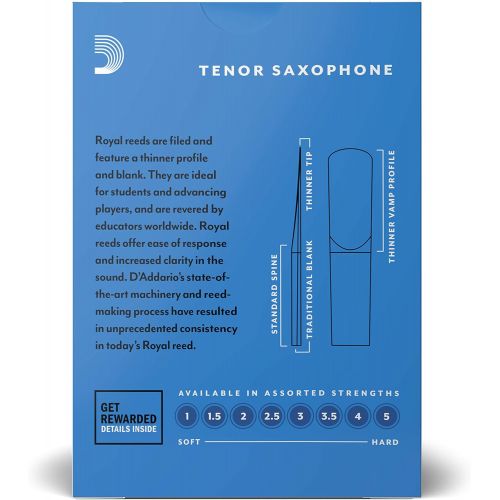  D'Addario Woodwinds Royal by DAddario RKB1040 Tenor Sax Reeds, Strength 4.0, 10-pack