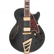 DAngelico Deluxe Series SS Semi-Hollowbody Electric Guitar with Custom Seymour Duncan Pickups and Stairstep Tailpiece Midnight Matte