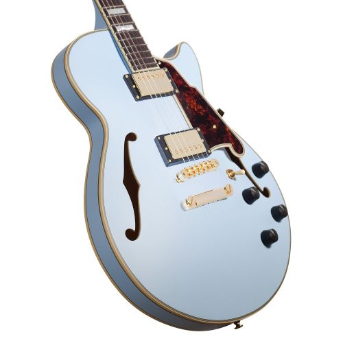  DAngelico Deluxe SS Semi-Hollow Electric Guitar - Matte Powdered Blue