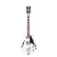DAngelico Premier SS Semi-Hollow Electric Guitar w Stairstep Tailpiece - White