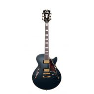 DAngelico Deluxe SS Semi-Hollow Electric Guitar - Matte Midnight