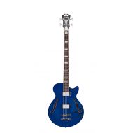 DAngelico Premier Hollow-Body Electric Bass Guitar - Trans Blue