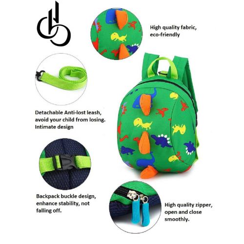  DB Dinosaur Toddler Mini Backpack with Leash, Anti-Lost Children Backpack, Kid snak Cartoon Backpack for...