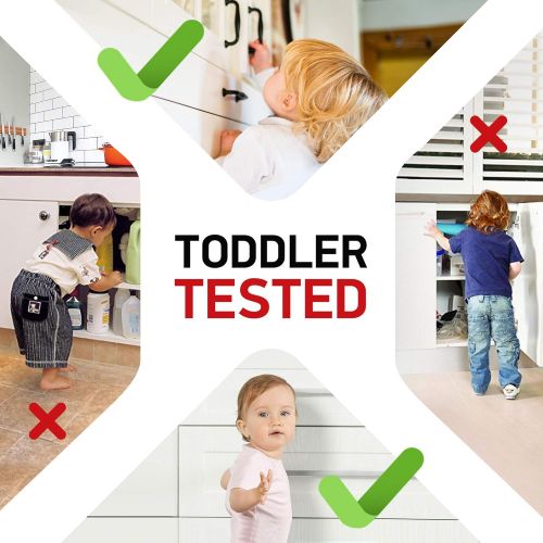  [아마존베스트]Daily Best Kitchen Cabinet Locks Child Safety - Adhesive Child Proof Cabinet Locks - Baby Safety Cabinet Locks - Quick and Easy Child Locks for Cabinets and Drawers - Corner & Door Guards, So