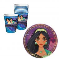 DB Gifts Disney Aladdin Jasmine Birthday Party Plates and Cups Supply Pack 32 Count Set