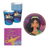 DB Gifts Disney Aladdin Jasmine Birthday Party 48 Count Plates, Napkins and Cups Party Supply Pack