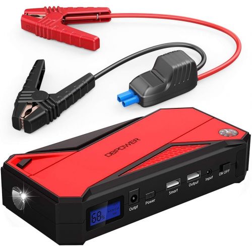  [아마존 핫딜]  [아마존핫딜]DBPOWER 600A Peak 18000mAh Portable Car Jump Starter (up to 6.5L Gas/5.2L Diesel Engine) Portable Battery Booster with Smart Charging Port, Compass, LCD Screen & LED Flashlight (Re