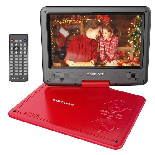  [아마존 핫딜]  [아마존핫딜]DBPOWER 9.5-Inch Portable DVD Player with Rechargeable Battery, SD Card Slot and USB Port - Red