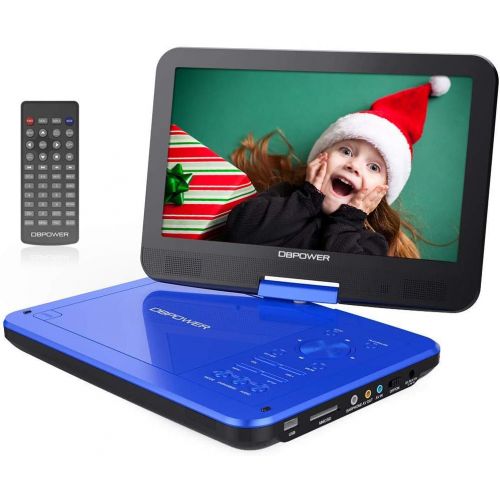  [아마존베스트]DBPOWER 12.5 Portable DVD Player with 5-Hour Rechargeable Battery, 10.5 Swivel Display Screen, SD Card Slot and USB Port, with 1.8 Meter Car Charger and Power Adaptor, Region Free-