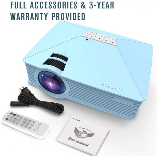  [아마존베스트]Mini Projector, DBPOWER GP15 +50% Brighter Portable LCD Mini Video Projectors,50000Hours Support 1080P HDMI USB SD Card VGA AV for Multimedia Home Cinema, Movie, TV, Laptops, Games