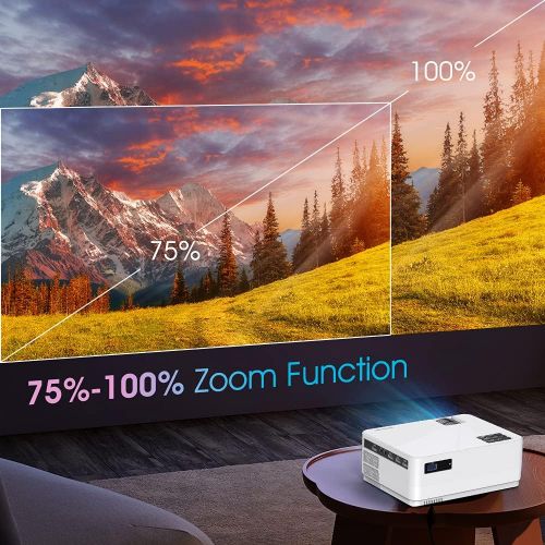  WiFi Bluetooth Projector, DBPOWER 9000L HD Native 1080P Projector, Zoom & Sleep Timer Support Outdoor Movie Projector, Home Projector Compatible w/ TV Stick, PC,DVD, Laptop/Extra B