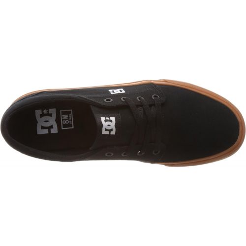  DC Mens Trase TX Skate Shoe, Black/Gum, 7.5 D M US