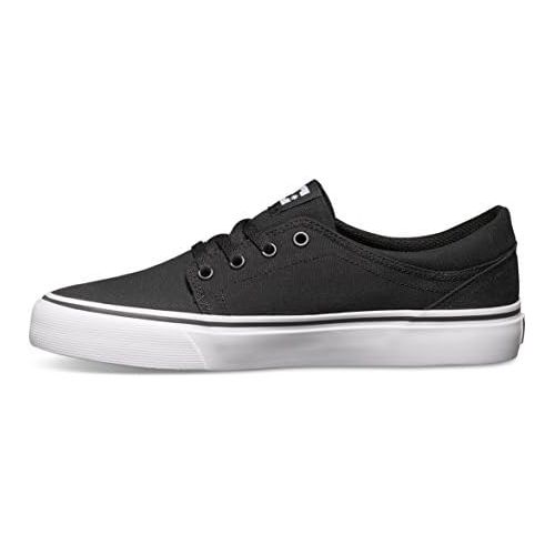  DC Mens Trase TX Skate Shoe, Black/White, 4 D M US