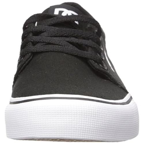  DC Mens Trase TX Skate Shoe, Black/White, 4 D M US