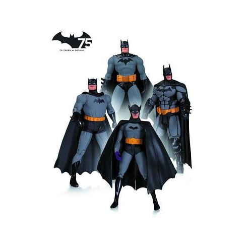  DC Comics Batman 75th Anniversary Action Figure, 4-Pack, Set 1