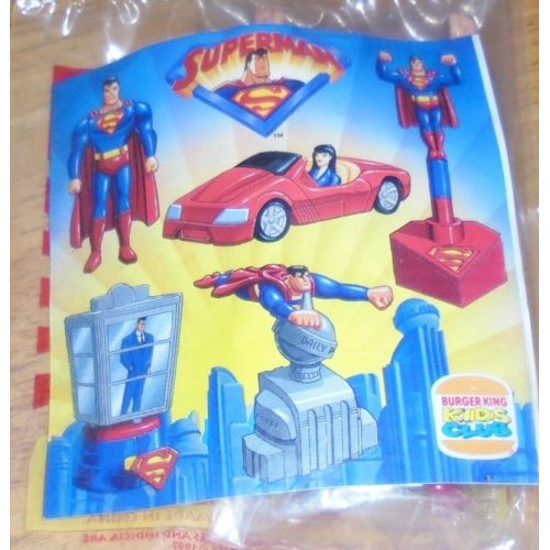  DC Comics Superman Animated Series Action Figure Burger King Kids Toy Set 1997