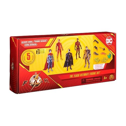  DC Comics, The Flash Ultimate Figure Set (Amazon Exclusive), 5 Action Figures with Accessories, 4-inch Collectible Kids Toys for Boys and Girls 3+