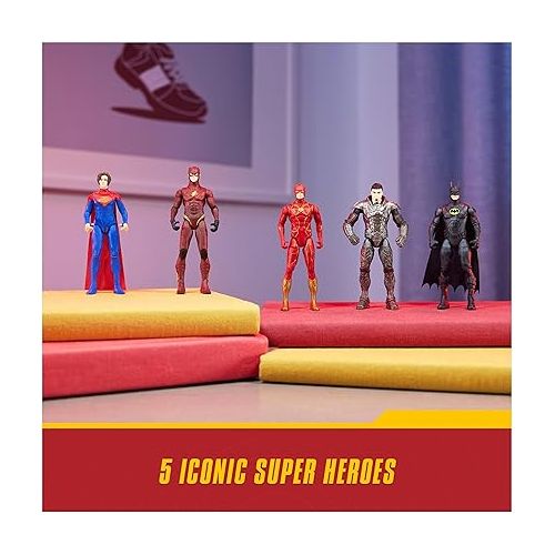  DC Comics, The Flash Ultimate Figure Set (Amazon Exclusive), 5 Action Figures with Accessories, 4-inch Collectible Kids Toys for Boys and Girls 3+