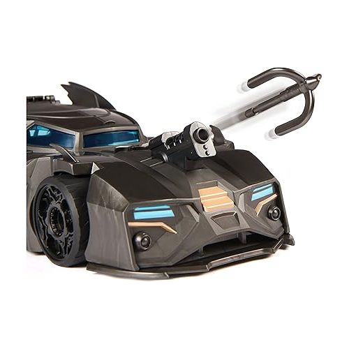  DC Comics, Crusader Batmobile Playset with Exclusive 4-inch Batman Figure, 3 Super-Villain Paper Figures, Kids Toys for Boys and Girls Ages 4+