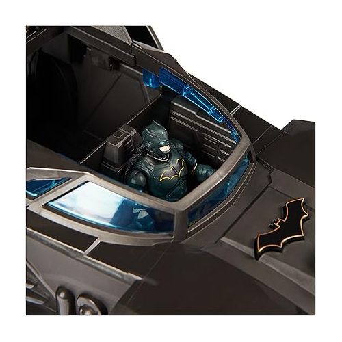  DC Comics, Crusader Batmobile Playset with Exclusive 4-inch Batman Figure, 3 Super-Villain Paper Figures, Kids Toys for Boys and Girls Ages 4+