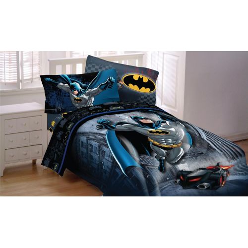  [아마존베스트]5pc DC Comics Batman Full Bedding Set Guardian Speed Comforter and Sheet Set