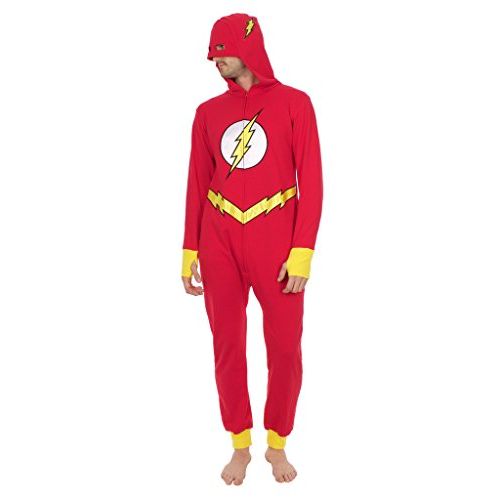  할로윈 용품DC Comics The Flash Adult Hooded One Piece Pajama