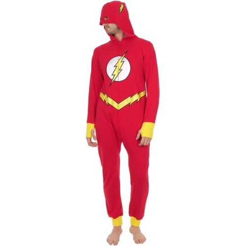  할로윈 용품DC Comics The Flash Adult Hooded One Piece Pajama