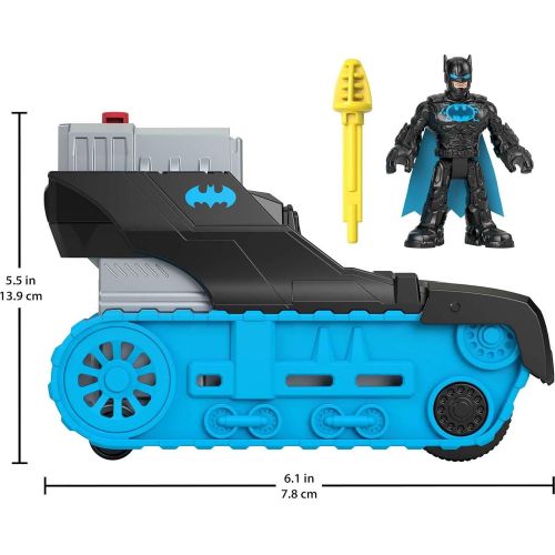  Fisher-Price Imaginext DC Super Friends Bat-Tech Tank, push-along vehicle with Batman figure for preschool kids ages 3 to 8 years