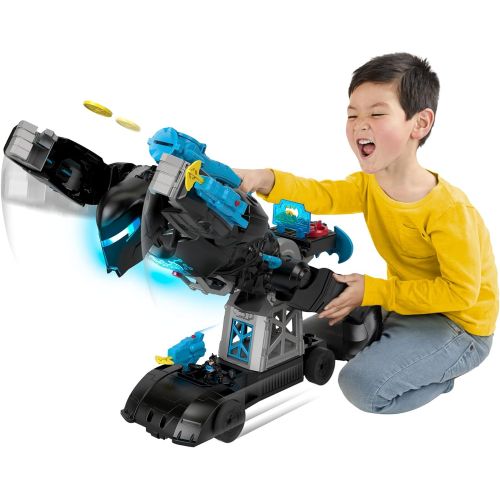  DC Super Friends Bat-Tech Batbot, Transforming 2-in-1 Batman Robot and Playset with Lights and Sounds for Kids Ages 3-8 Multi